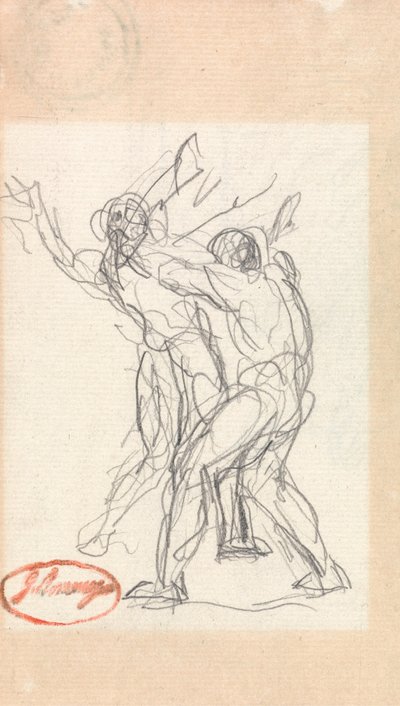Zwei Männer kämpfen von George Romney